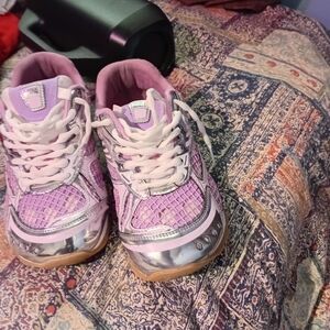 Bottega Veneta Kids Sneakers in Pink and Silver